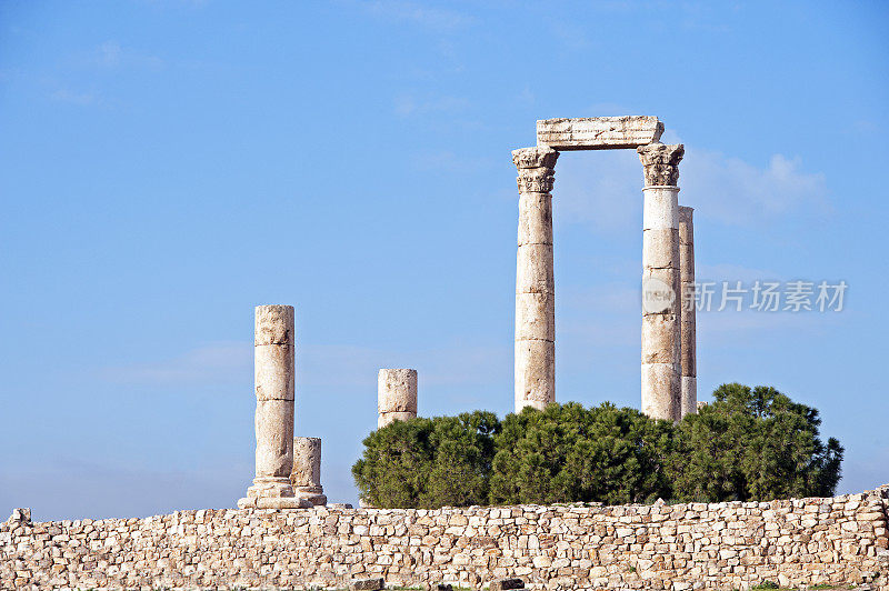 约旦安曼，Jabal al-Qala 'a山顶上的城堡遗址